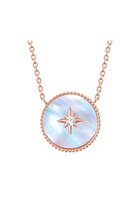 VALERO PEARLS - Damen Kette aus Edelstahl in Roségold mit Preciosa und Perlmutt - roségold