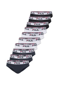 FILA - Slips Logo 10er-Pack mit normaler Taille und Logobund - Black-White-Grey