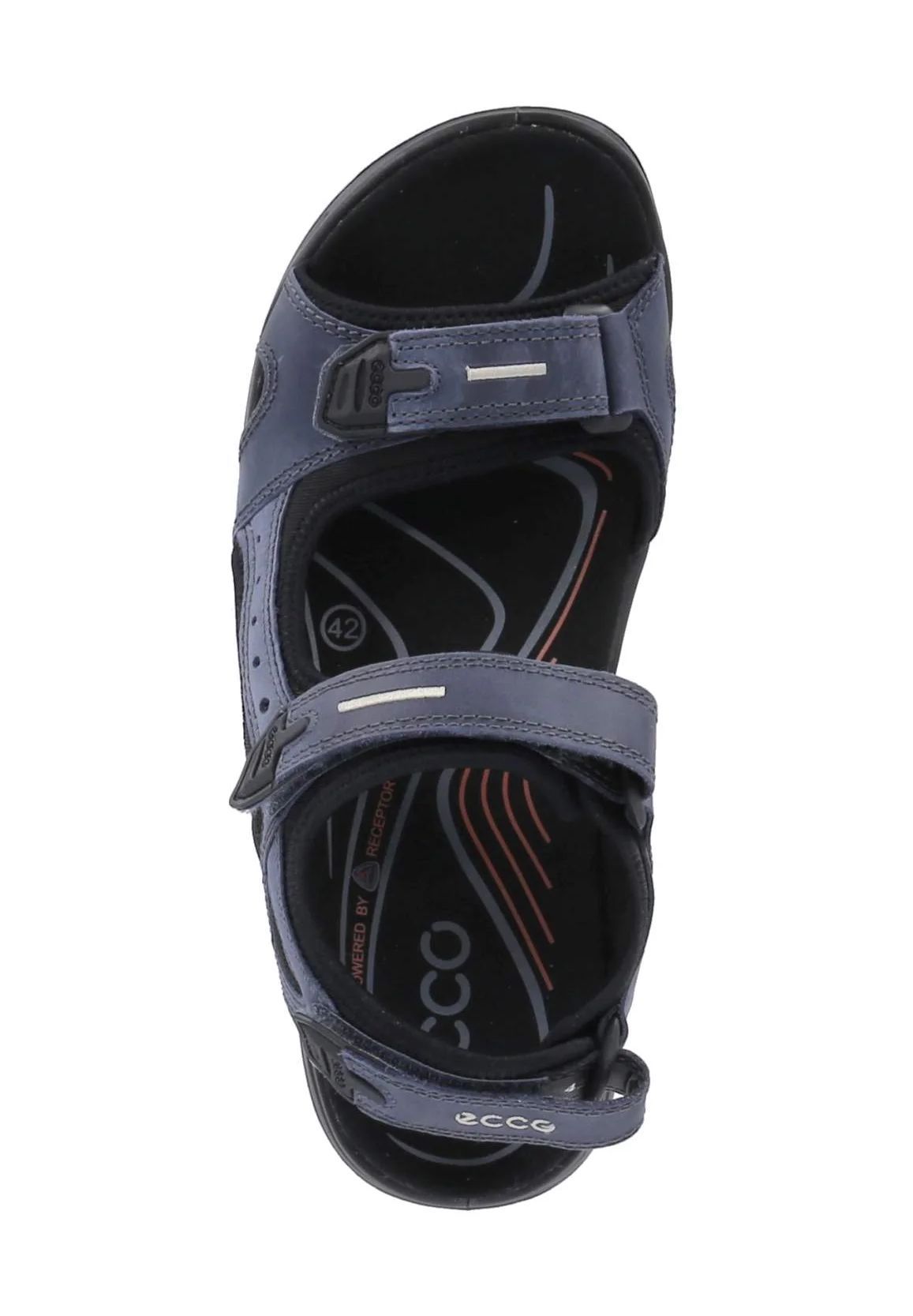 Ecco® Sandalen, Klettverschluss, Leder, FüR Herren, Blau, 42