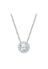 YOKOAMii - Kette mit Anhänger Zirkonia weiß - silber
