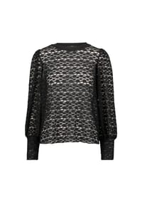 zero - Spitzenbluse mit Rundhalsausschnitt - Black Beauty