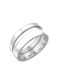 KUZZOÍ - Ring Herrenring 925 Sterling Silber 2Er Set Casual Look - Gold