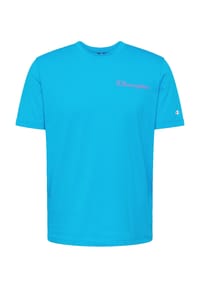 Champion® - Shirt Basic-T-Shirt mit Rundhalsausschnitt und Logo-Schriftzug - blau