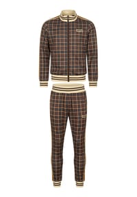 LONSDALE™ - Herren Trainingsanzug schmale Passform HEDLEY - Brown/Ecru/Orange
