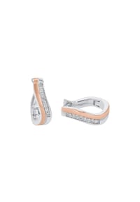amor - Creolen für Damen, 925 Sterling Silber, Zirkonia synth. - Bicolor