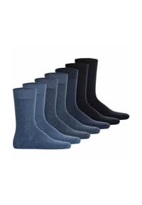 camano® - Unisex Socken, 7er Pack - Comfort Socks in Box, Geschenkbox, einfarbig - Blau