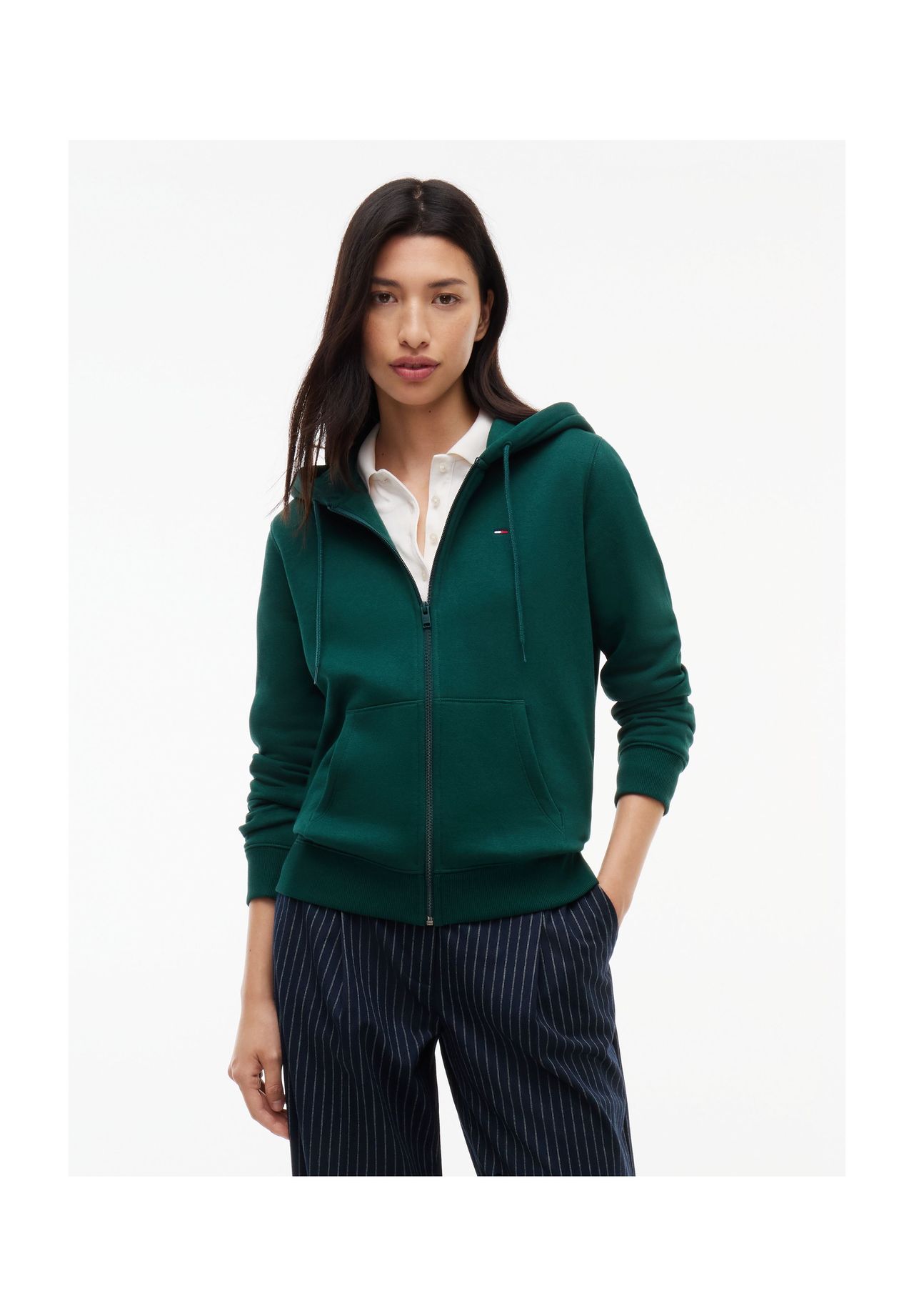 VAN GRAAF Tommy Jeans Damen Tanne Kapuzenpullover Baumwolle Grün, Klein - Bild 3