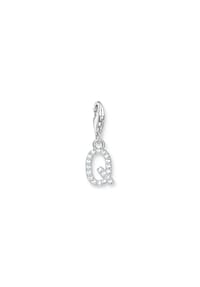 Thomas Sabo - Thomas Sabo Charm-Anhänger Buchstabe Q mit weißen Steinen Silber 925 Sterlingsilber - silber, weiß