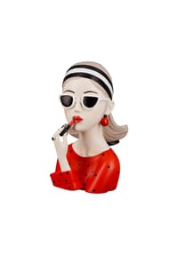 GILDE - Figur "Lady mit rotem Lippenstift" - rot