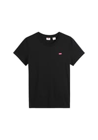 Levi's® - T-Shirt, Logo-Patch, Rundhals-Ausschnitt, Basic, für Damen - schwarz