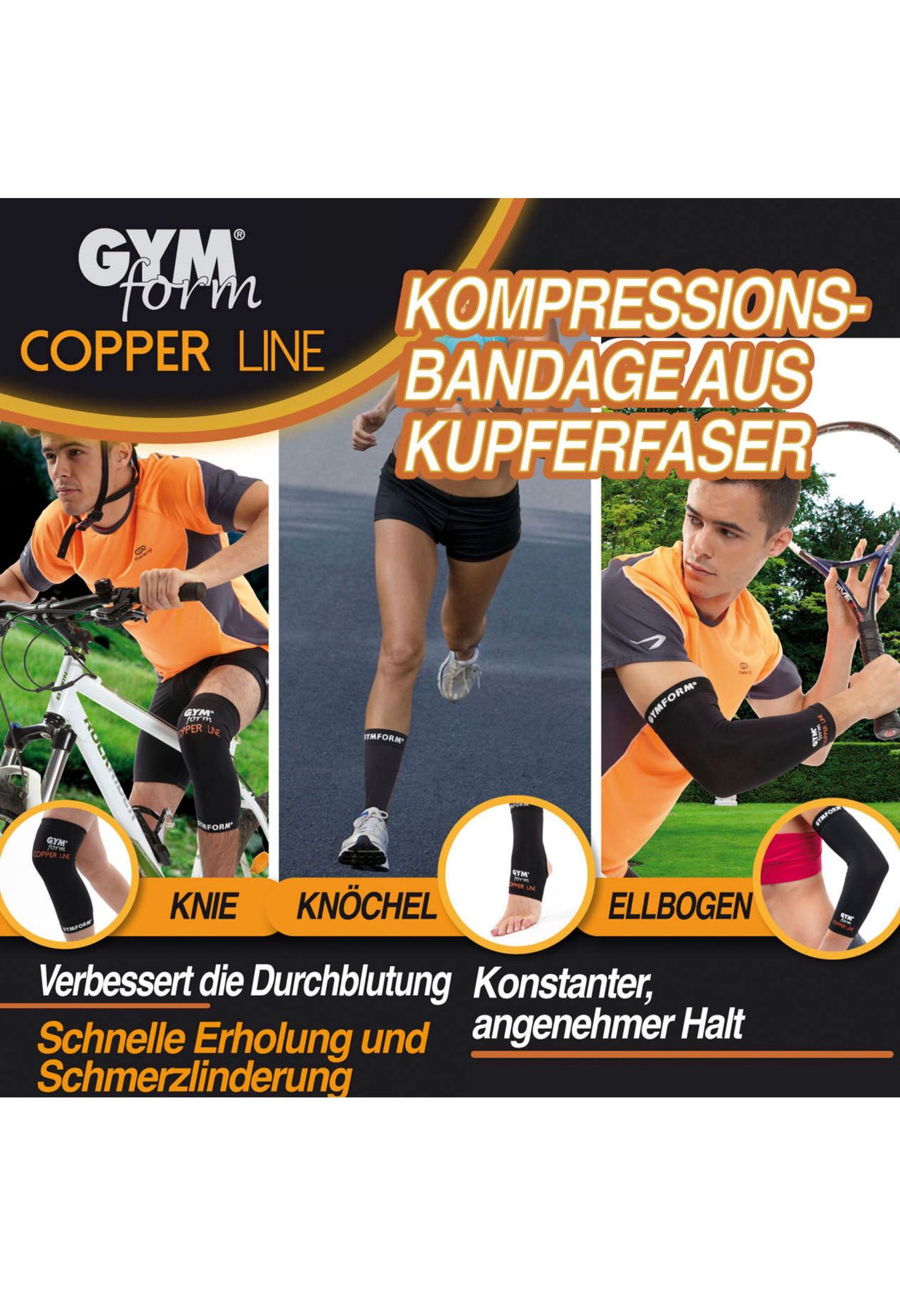 AGILE NOW Ellenbogenbandage Basic Line – Tennisarm, Kompressionsbandage, Unisex, Blau
