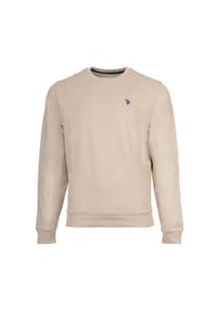 U.S. POLO ASSN. - Herren Sweatshirt - Diagonal Fleece Carbon Finish, Rundhals, Baumwolle - Beige