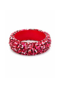 collezione alessandro® - Armreif Joya fester Armreif, nicht elastisch, ca. 7 cm Durchmesser, dicht mit Schmuckperlen besetzt - rot