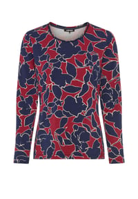 olsen - Shirt mit Allover-Dessin und langen Ärmeln - Ruby Red