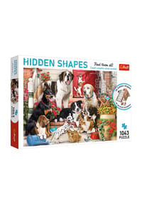 Trefl - Puzzle Hidden Shapes Hunde Spaß, 1043 Teile, 68.3 x 48 cm - 