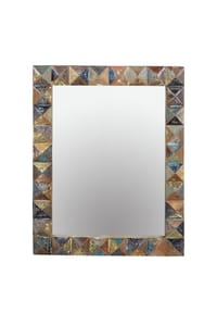 GINER & COLOMER - Spiegel aus Recyclingholz, MDF-Rückwand, 80 cm, moderner Industriestil – 100 x 80 x 4 - 