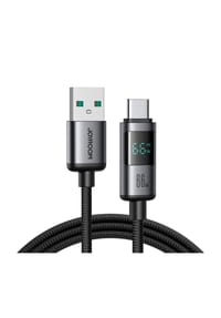 COFI - S-A16 Pro Prism Series 66W USB-A - USB-C Kabel mit Display 1,2 m - Schwarz 120 x 1 x 1 cm