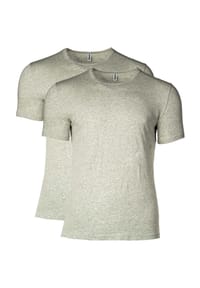 MOSCHINO® - Herren T-Shirt 2er Pack - Crew Neck, Rundhals, Stretch Cotton, uni - Grau