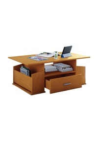 VCM. - Holz Couchtisch mit ausreichend Stauraum | Maße ca. H. 44 x B. 110 x T. 52 cm | Wohnzimmertisch mit Schublade - Junata - Anthrazit / Honig-Eiche