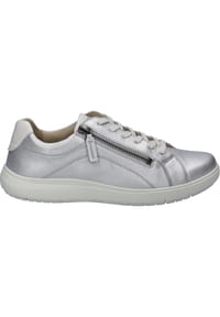 Seibel - Sneaker "Megan 01", Ziernähte, Leder, für Damen - 751 SILBER-KOMBI