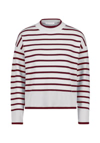 BETTY & CO - Strickpullover mit Streifen - Cream/Dark Red