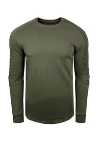 RUSTY NEAL® - Sweatshirt mit geripptem Ärmeldesign - Dunkel Grau
