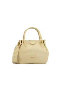 Kazar - Elegante cremefarbene Handtasche mit einer Falte an den Griffen - Creme