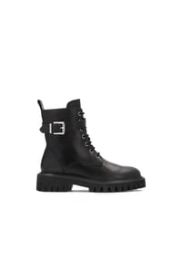 Kazar - Gestreifte Lederstiefel - Schwarz