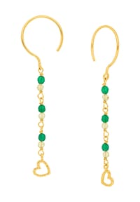 Leaf - Damen Creolen, 925er Silber - GOLD
