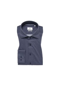 ETERNA - Japanese Knitted bedruckt SLIM FIT - dunkelblau