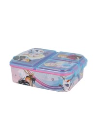 Disney - Disney Frozen Kinder Brotdose – Lunchbox mit 3 Fächern & tollem Design - Blau 6,7x16,5x19,5 cm