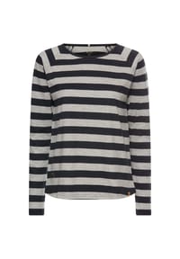 camel active - Gestreiftes Langarmshirt mit Raglanärmeln - Kaviar