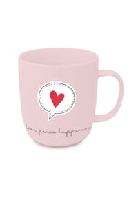 ppd - Henkelbecher Love, peace, happiness Mug 2.0 D@H, Rosa, 400 ml - Mehrfarbig