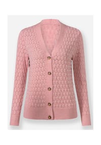Witt - Ajour-Strickjacke - rauchblau-meliert
