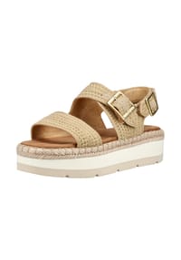 TOMS - Leder/Textil Sandalen - Dunkelbeige