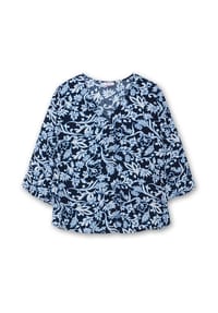 sheego - Druckbluse - tiefblau-gemustert