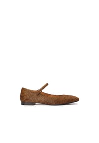 Kazar - Flache Lederpumps mit Borsten - Braun