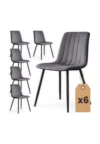 Akord - Livo Gesteppte Esszimmerstühle aus Samt, 6er-Set - beige