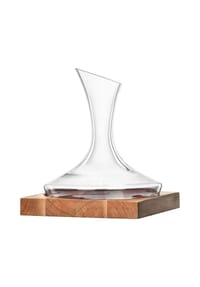 Eisch - Dekantierkaraffe auf Holzsockel Wood Edition, 0.75 L - transparent
