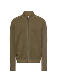 camel active - Strickjacke mit Stehkragen - Olivgrün