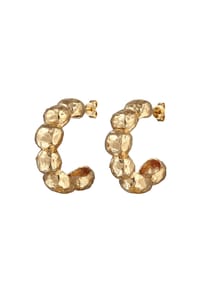 HAZE & GLORY - Ohrringe Ohrstecker Creolen Bubble Messing 24K Vergoldet - Gold