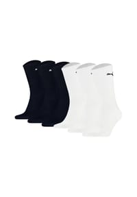 PUMA® - Unisex Sportsocken, 6er Pack - Tennissocken, Crew Sport Socken, einfarbig (2x 3 Paar) - Blau-Mix