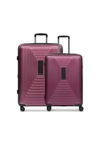 REDOLZ Essentials 14 - Essentials 14 4 Rollen Kofferset 2-teilig mit Dehnfalte - aubergine metallic