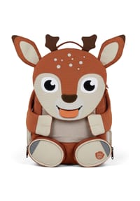 Affenzahn - GROSSER FREUND Kindergartenrucksack "Reh", Namensschild, Ziehzunge - BRAUN