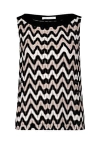 BETTY & CO - Strukturshirt ohne Arm - Schwarz/Braun