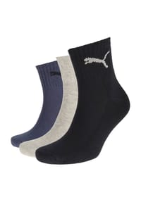 PUMA® - Short Crew Sportsocken, 3er-Pack, gepolsterte Komfortsohle, Logo-Print - 200 SCHWARZ