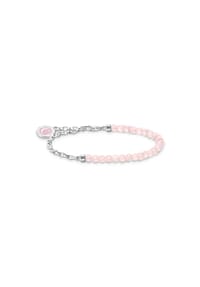 Thomas Sabo - Thomas Sabo Member Charm-Armband mit Rosenquarz-Beads und Charmista Coin Silber 925 Sterlingsilber, Kaltemail - silberfarben