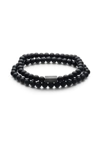 TRUE REBELS - Herren Set (Armbänder 2er) aus Edelstahl in retro Achat - retro