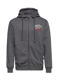 KING KEROSIN - Kapuzensweatjacke mit großem Rückenpatch Speed Superior - grau
