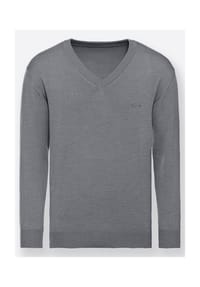 Witt - V-Pullover - grau-meliert
